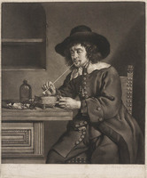 KG 08056
          <br/>
          Pijprokende man aan tafel
          <br/>
          <em>Pether, William (ca. 1738-1821)</em>